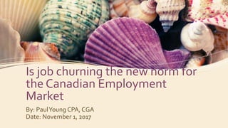 Is job churning the new norm for
the Canadian Employment
Market
By: PaulYoung CPA, CGA
Date: November 1, 2017
 