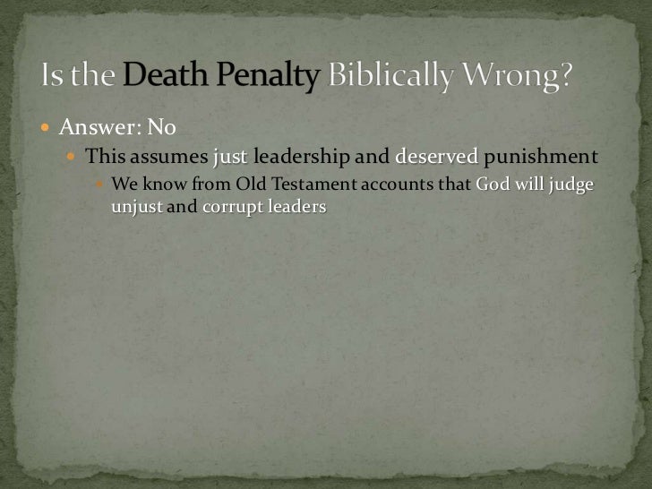 Death Penalty Is Dead Wrong Summary