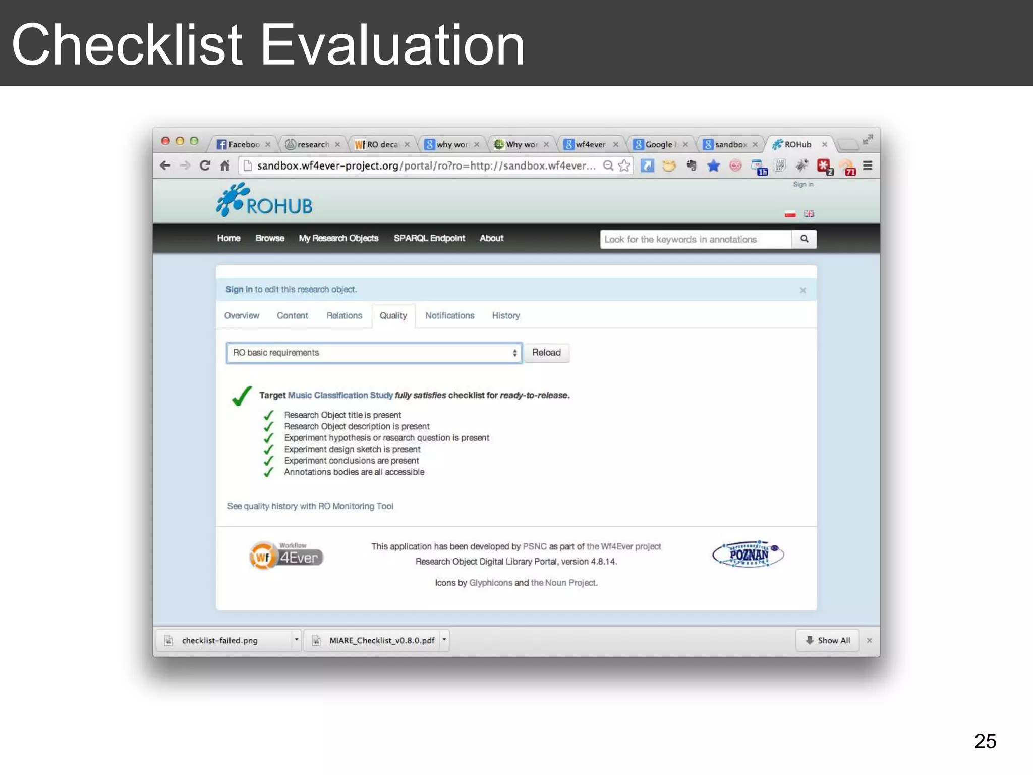 Checklist Evaluation
25
 