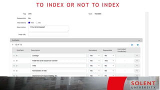 TO INDEX OR NOT TO INDEX
 