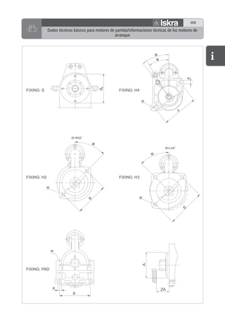 009

Dados técnicos básicos para motores de partida/Informaciones técnicas de los motores de
                                      arranque
 