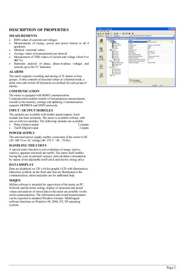 Iskra MC 640 Multifunction Meter Datasheet Manual