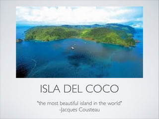 ISLA DEL COCO
"the most beautiful island in the world"	

-Jacques Cousteau
 