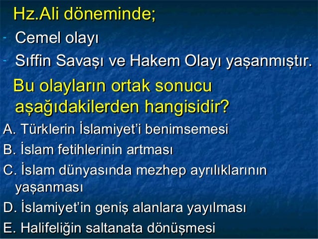 9.Sınıf Tarih İslam Tarihi