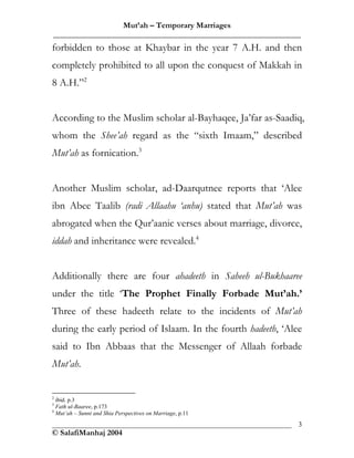 Islam temporary marriage (Mutah) | PDF