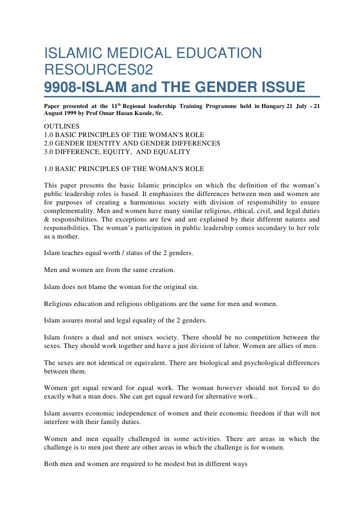 Essay on gender issues