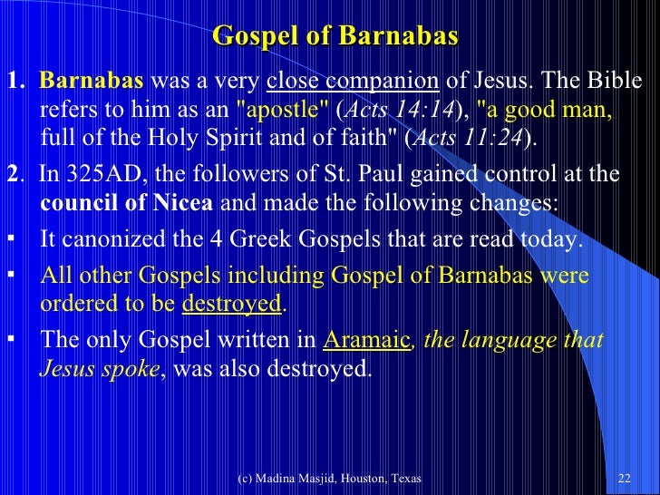 Gospel of barnabas malayalam pdf full