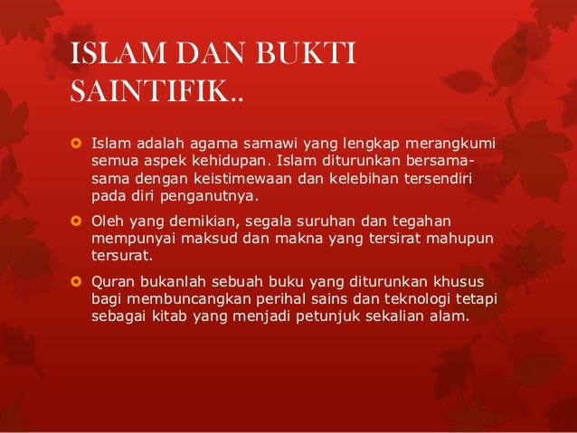 Islam Dan Bukti Saintifik