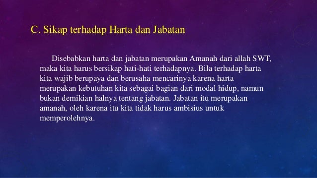 Islam Dalam Masalah Harta Dan Jabatan