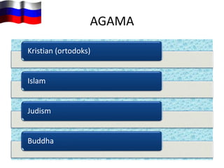 AGAMA
Kristian (ortodoks)
Islam
Judism
Buddha
 