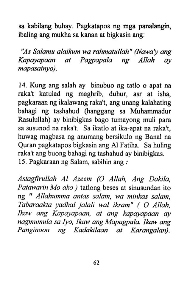Dasal Pagkatapos Ng Klase Islam five pillars, tagalo