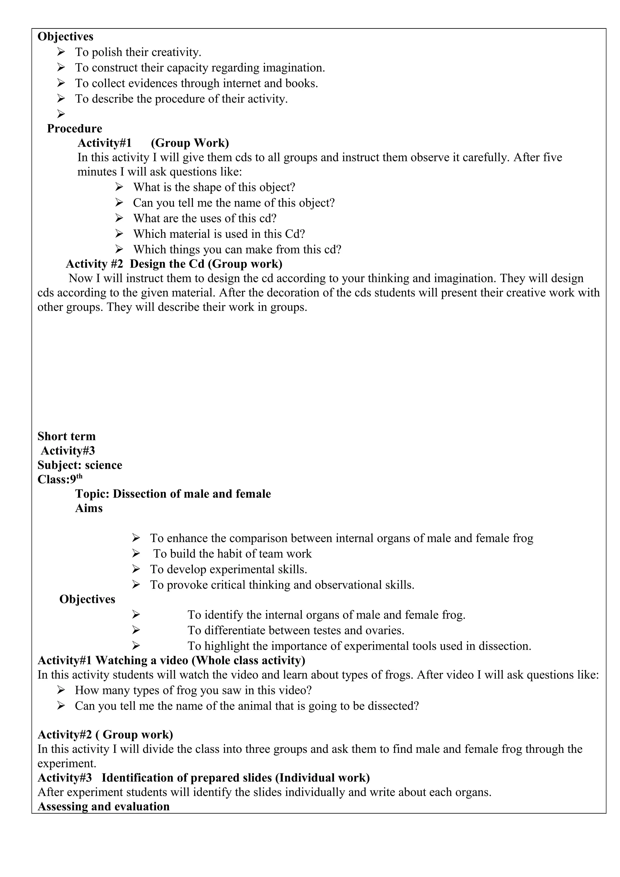 Islamiat lesson plan DOC