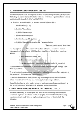 Comprehensive Guide to Understanding Imaan in Islam: Faith, Beliefs ...