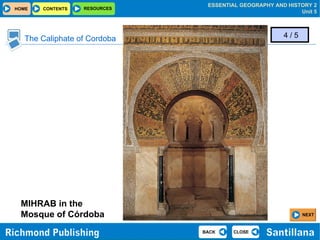 The Caliphate of Cordoba MIHRAB in the  Mosque of Córdoba 4 / 5 NEXT 