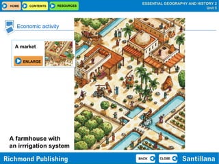 Economic activity A farmhouse with  an irrrigation system ENLARGE A market 