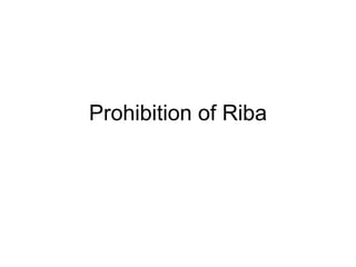 Prohibition of Riba 