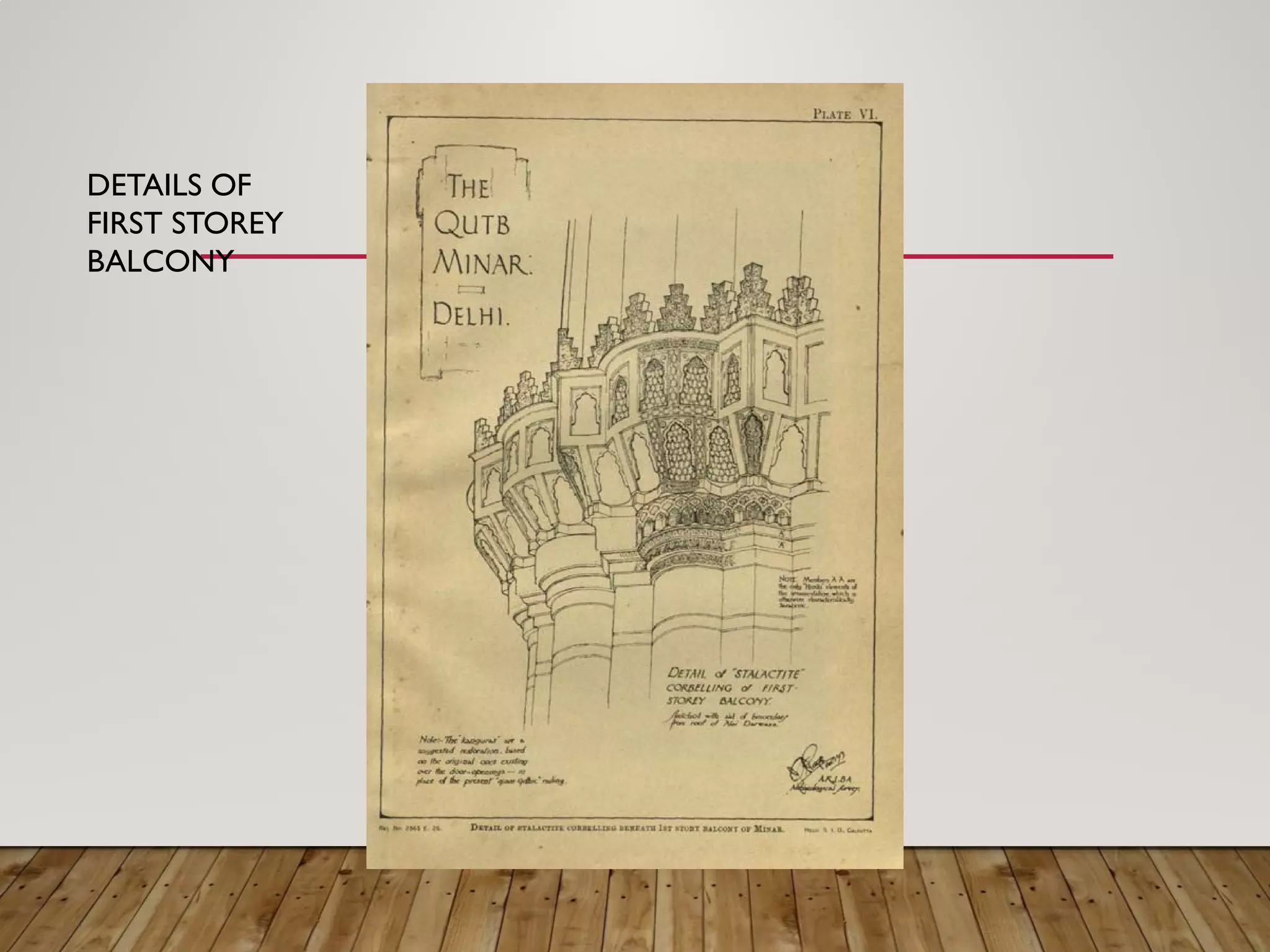 DETAILS OF
FIRST STOREY
BALCONY
 