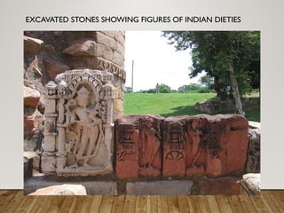 EXCAVATED STONES SHOWING FIGURES OF INDIAN DIETIES
 
