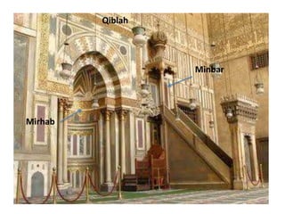 Qiblah 
Mirhab 
Minbar 
 