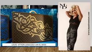 EVENING GOWN BY FASHION BRAND CHANNEL Marios Schwabs collection in LFWLOUIS VITTION collaboration with EL SEED
 