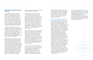 Introduction to Geometric Design in                 combined, adorn all types of surfaces, forming      triangles, the other of squares. A third type       3. They are not designed to fit within a frame.
     Islamic Art                                         intricate and complex arrangements.                 of grid, composed of hexagons, is a variation       Geometric ornamentation in Islamic art suggests
                                                                                                             on the triangular schema. The mathematical          a remarkable degree of freedom. The complex
     The principles and teachings of Islam as a          While geometric ornamentation may have              term for these grids is “regular tessellation”      arrangements and combinations of elements
     way of life, a religious code, and a legal          reached a pinnacle in the Islamic world,            (deriving from Latin tesserae, i.e., pieces of      are infinitely expandable; the frame
     system were promulgated by Muhammad                 sources for the basic shapes and intricate          mosaic), in which one regular polygon is            surrounding a pattern appears to be arbitrary
     (ca. 570–632 A.D.), an Arab merchant from           patterns already existed in late antiquity in the   repeated to tile the plane.                         and the basic arrangement sometimes provides
     Mecca. These teachings were revealed to             Byzantine and Sasanian empires. Islamic artists                                                         a unit from which the rest of the design can be
     him over a period of many years beginning           appropriated key elements from the classical        2. They are two-dimensional. Islamic designs        both predicted and projected.
     in 610 and were subsequently codified in the        tradition, then elaborated upon them to invent      often have a background and foreground
     text known as the Qur’an. The word of God,          a new form of decoration that stressed the          pattern. The placement of pattern upon pattern
     as set out in the Qur’an and handed down in         importance of unity, logic, and order. Essential    serves to flatten the space, and there is no
     the sayings of Muhammad (known as hadith,           to this unique style were the contributions         attempt to create depth. Vegetal patterns are
     or Traditions), forms the core of the religion.     made by Islamic mathematicians, astronomers,        may be set against a contrasting background in
                                                         and other scientists, whose ideas and technical     which the plantlike forms interlace, weaving
     The primary premise of the Islamic faith is         advances are indirectly reflected in the            over and under in a way that emphasizes the
     monotheism, a renunciation of all deities except    artistic tradition.                                 foreground decoration. In other instances, the
     one, Allah, who alone is the creator, sustainer,                                                        background is replaced by a contrast between
     and destroyer of life. Islam is Arabic for          The basic instruments for constructing geometric    light and shade. Sometimes it is impossible
     ”submission,“ here to the single entity of Allah.   designs were a compass and ruler. The circle        to distinguish between foreground and
     The recognition of Muhammad as Allah’s last         became the foundation for Islamic pattern, in       background. Some geometric designs are
     prophet, a prophet like Abraham, Moses,             part a consequence of refinements made to           created by fitting all the polygonal shapes
     Jesus, and the others that preceded Muhammad,       the compass by Arabic astronomers and               together like the pieces of a puzzle, leaving
     is also a key element of the belief.                cartographers. The circle is often an organizing    no gaps and, therefore, requiring no spatial
                                                         element underlying vegetal designs; it plays an     interplay between foreground and background.
     Neither the Qur’an nor the Traditions contain       important role in calligraphy, which the Arabs      The mathematical term for this type of
     specific mandates against figural representa-       defined as “the geometry of the line”; and it       construction is “tessellation.” The conception of
     tion in art. However, both sources take a firm      structures all the complex Islamic patterns using   space in Islamic art is completely different from
     stance against idolatry and the worship of          geometric shapes. These patterns have three         Western models, which usually adopt a linear
     images. These precepts were interpreted strictly    basic characteristics:                              perspective and divide the picture space into
     by early Islamic religious leaders and exegetes                                                         foreground, middle ground, and background.
     as an injunction against the depiction of human     1. They are made up of a small number of            Artists of the Islamic world were largely
     or animal figures, although extant examples of      repeated geometric elements. The simple forms       uninterested in linear perspective. Of the
     architectural decoration, objects in all media,     of the circle, square, and straight line are the    various styles of Islamic art, it was in Persian
     and illustrated manuscripts belie that stricture.   basis of the patterns. These elements are           painting that a type of three-dimensional space
     Four types of ornamentation can be found in         combined, duplicated, interlaced, and               was used in which figures could interact, but
     Islamic art: calligraphy, figural forms (human      arranged in intricate combinations. Most            this space presented multiple viewpoints and
     and animal), vegetal motifs, and geometric          patterns are typically based on one of two          simultaneously featured bird’s-eye and
     patterns. These patterns, either singly or          types of grid—one composed of equilateral           worm’s-eye views.




10                                                                                                                                                                                                                 11
 
