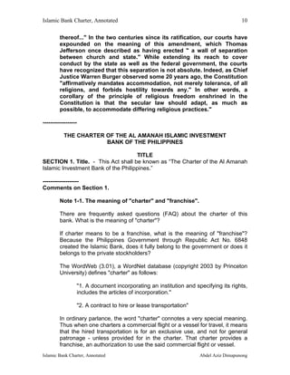 Islamic bank charter annotated | PDF