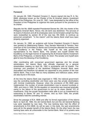Islamic bank charter annotated | PDF