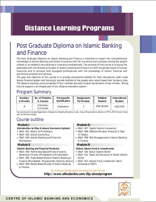 Post Graduate Diploma on Islamic Banking and Finance