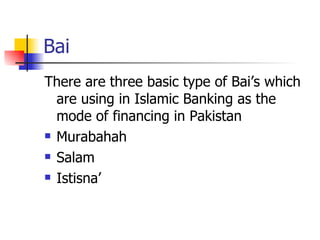 Pakistan Rasheed Bai Islamic banking modes of financing | PPT