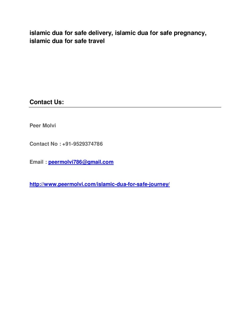 Islamic dua for safe journey