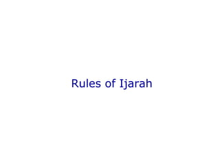 Rules of Ijarah 