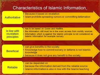 Characteristics of Islamic Information
 