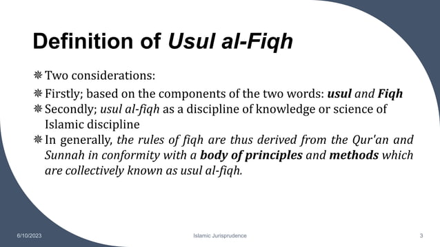 Islamic Jurisprudence Usul Al Fiqh S 01 Pptx