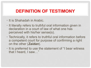 ISLAMIC LAW OF EVIDENCE. By Dr Hafiz Walusimbi | DOCX