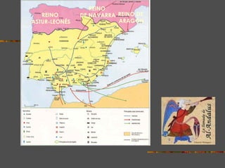 MAPA DE  AL-ANDALUS S. X (ÉPOCA DEL CALIFATO DE CÓRDOBA) REINO  ASTUR-LEONÉS REINO  DE NAVARRA REINO DE ARAGÓN 