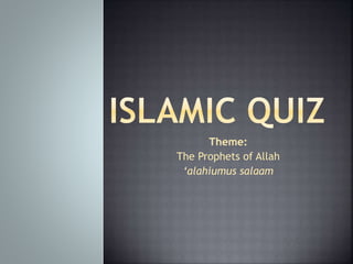 Theme:
The Prophets of Allah
‘alahiumus salaam
 