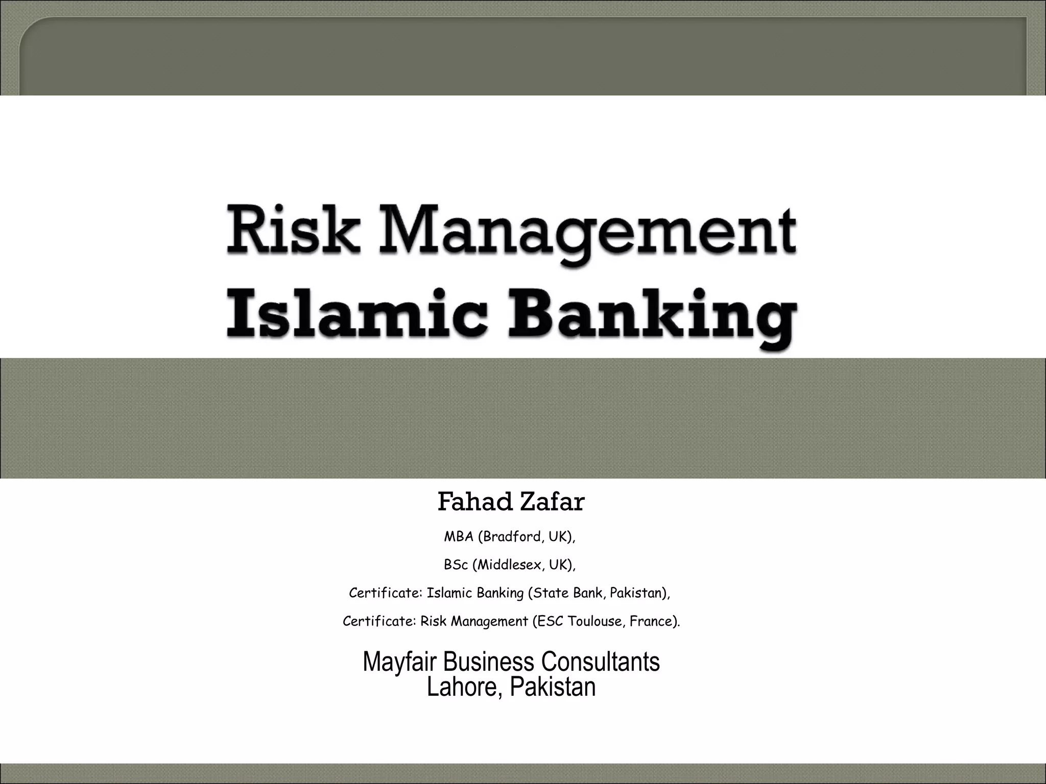 Risk Management Islamic Banking PPT risk-management-islamic-banking-ppt