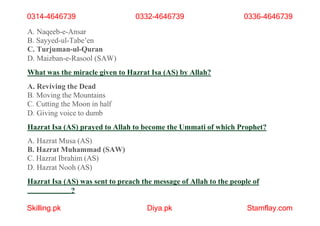 Tabe Rasool Islamic Studies MCQs From CSS Past Papers.pptx