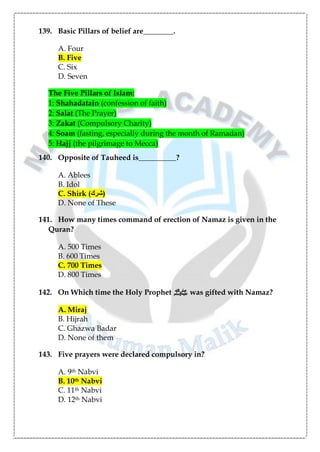 Matching Question Example Islam Islamic Study MCQs.pdf