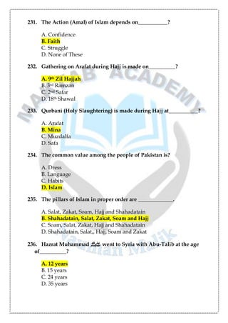 Matching Question Example Islam Islamic Study MCQs.pdf
