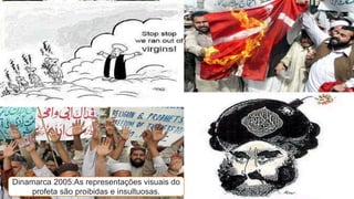 Dinamarca 2005:As representações visuais do
profeta são proibidas e insultuosas.
 