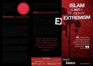 Islam is not a religion of extremism