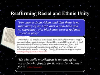 Reaffirming Racial and Ethnic Unity
 