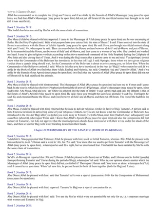 Islam - Saheeh Muslim Hadith