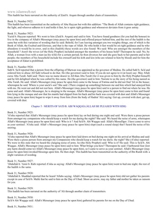 Islam - Saheeh Muslim Hadith