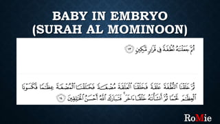 BABY IN EMBRYO
(SURAH AL MOMINOON)
RoMie
 