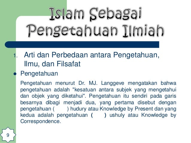 Islam sebagai produk budaya dan pengetahuan ilmiah