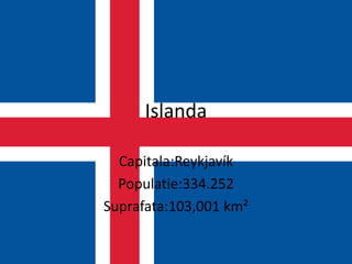 Islanda
Capitala:Reykjavík
Populatie:334.252
Suprafata:103,001 km²
 