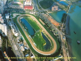 Macau Jockey Club en la isla de Taipa, es el más moderno hipódromo de toda Asia.  
