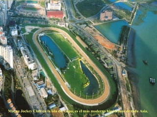 Macau Jockey Club en la isla de Taipa, es el más moderno hipódromo de toda Asia.  